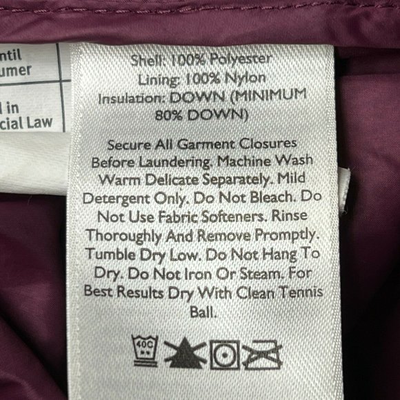 Eddie Bauer EB 650 Down Puffer Jacket Womens XS Purple Hooded Zip Up Out… - Picture 6 of 8